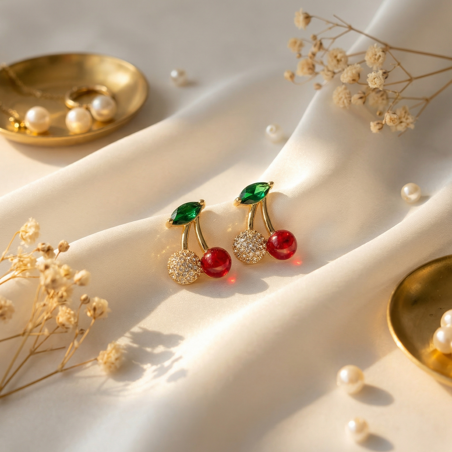 CHERRY EARRING ( Anti tarnish )