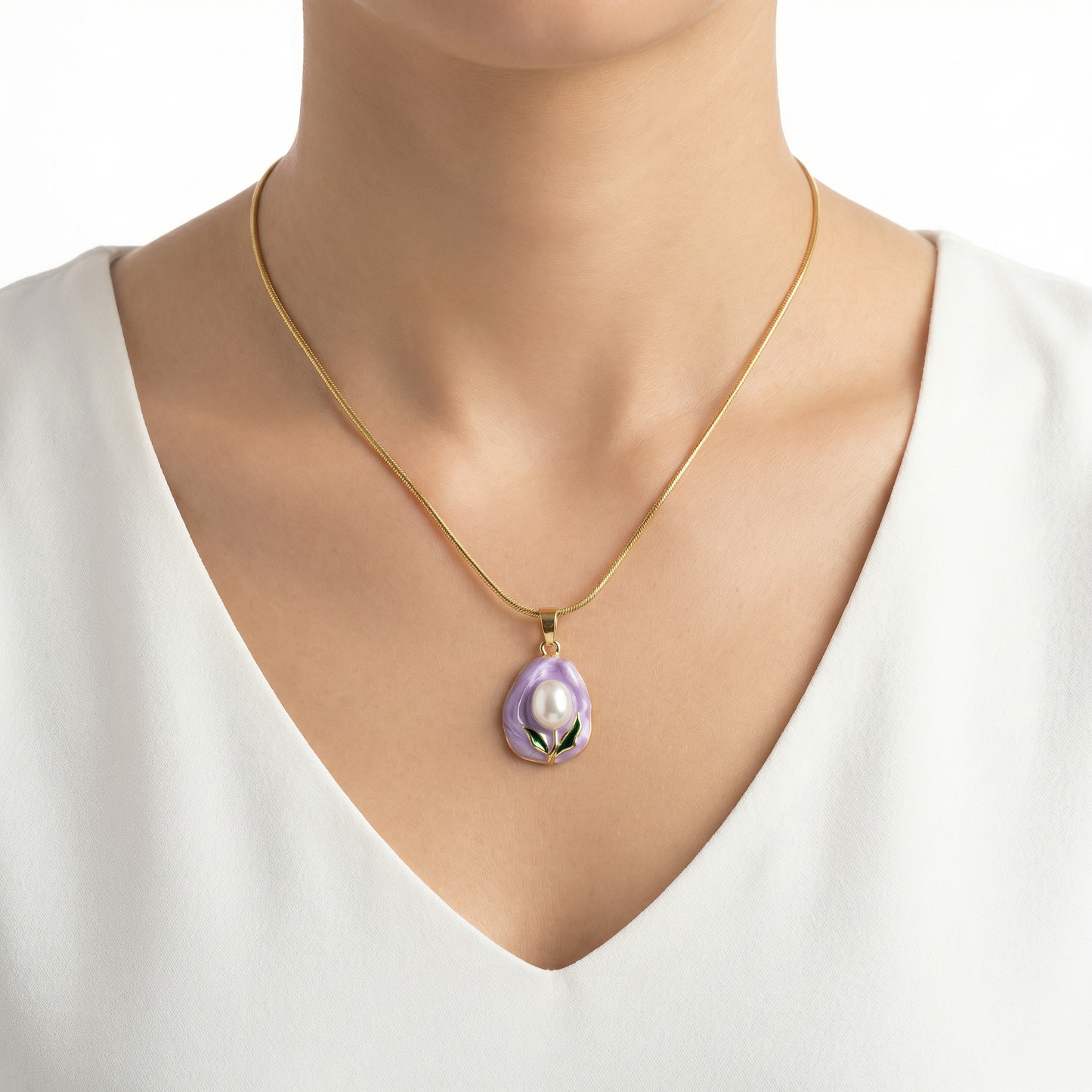 PURPLE VINTAGE NECKCHAIN ( Anti tarnish )