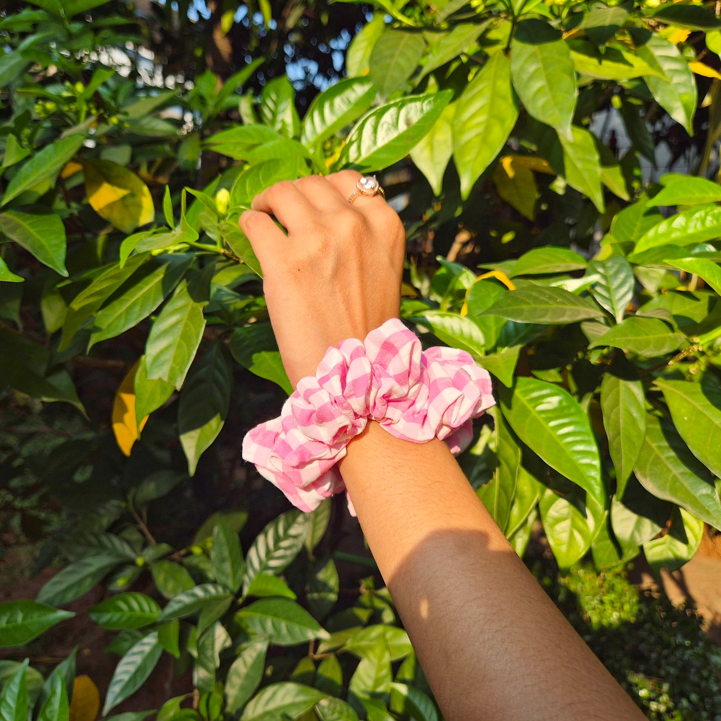 Pastel Gingham Scrunchies