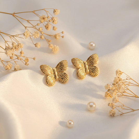 BUTTERFLY EARSTUD ( Anti tarnish )